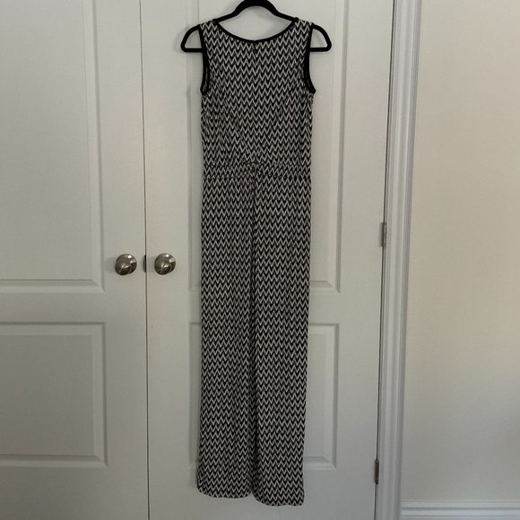 Calvin Klein Sleeveless Chevron Strip Drawstring Jumpsuit with Pockets Size 6 - Picture 3 of 13